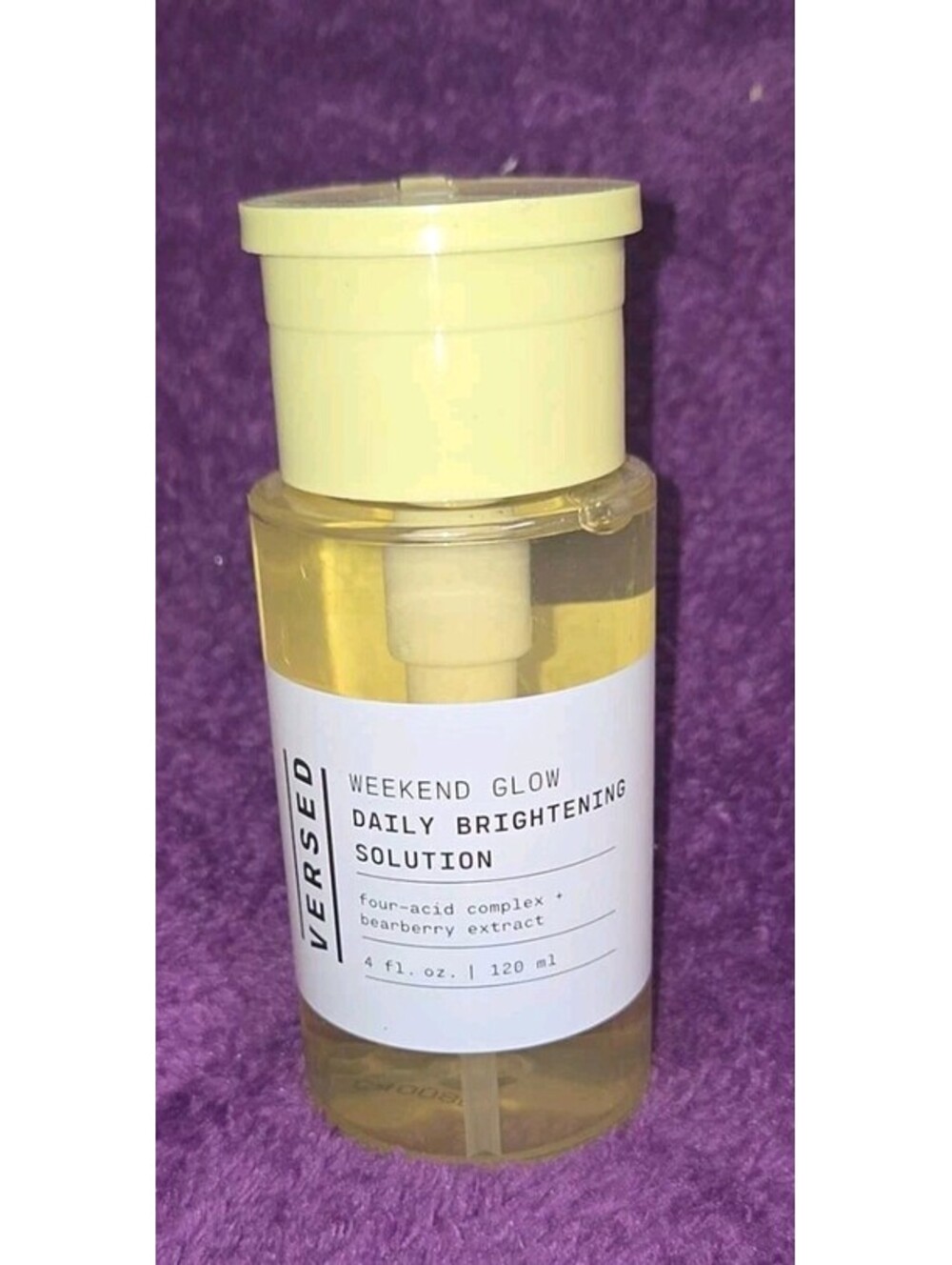 Versed Weekend Glow Daily Brightening Exfoliating Toner Solution 4oz-120ml Vegan